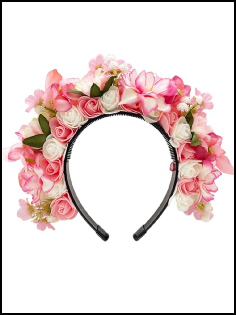 Double Sided Floral Flower Crown Hairband for Day of the Dead Cosplay Party